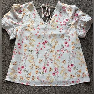 Floral V-Neck Women's Top